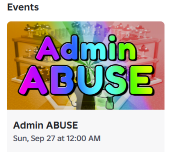 Official My Timber Pets Admin ABUSE event card scheduled for September 27 at 12:00 AM